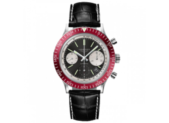 Image Montre Homme LONGINES Heritage Diver 1967 Cuir Noir 42 mm