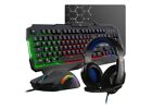 Claviers THE G-LAB Pack Gaming Combo Argon Souris E Mouse RGB Filaire Noir + Clavier RGB Filaire Noir + Casque Filaire Noir + Tapis de souris Noir