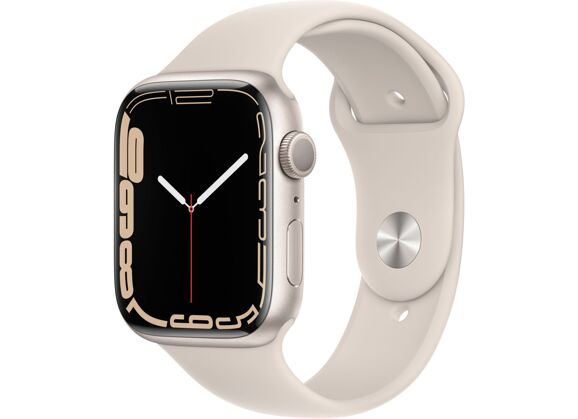 Image Montre connectée APPLE Watch Series 7 Caoutchouc Lumière stellaire 41 mm