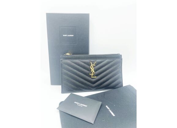 Image Sac à main YVES SAINT LAURENT Cassandre Pochette Cuir Noir