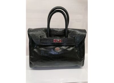 Image Sac à main MAC DOUGLAS Pyla PM Porté Main Cuir Effet Croco Noir