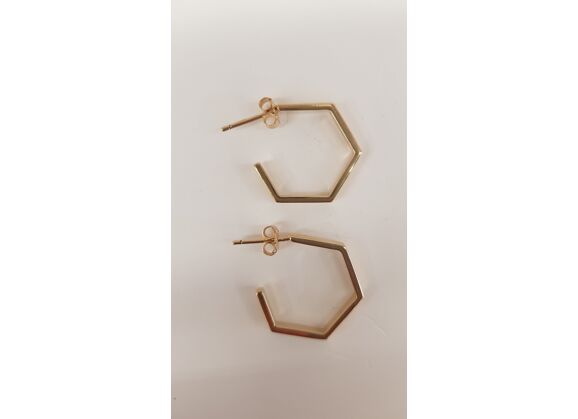Image Boucles d'oreilles Créoles Cubiques Plaqué Or