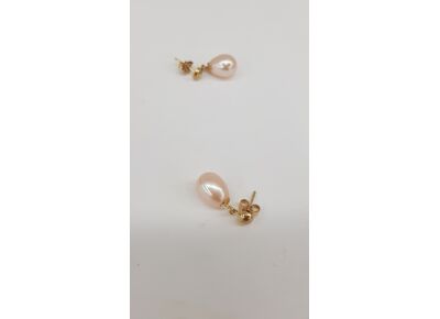 Boucles d'oreilles Or Jaune Perle