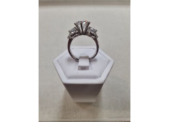 Image Bague Or Blanc Oxyde De Zirconium