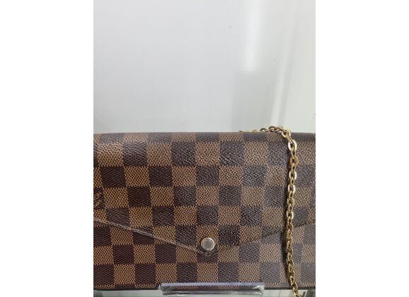 Image Sac à main LOUIS VUITTON Félicie Pochette Cuir Damier Marron
