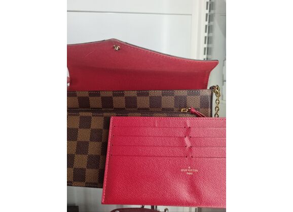 Image Sac à main LOUIS VUITTON Félicie Pochette Cuir Damier Marron