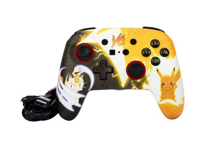 Image Acc. de jeux vidéo POWERA Manette Filaire Pikachu VS. Miaouss Jaune Noir Switch