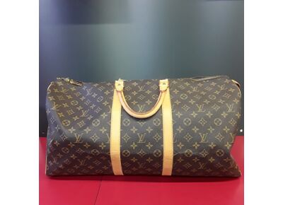 Sac à main LOUIS VUITTON Keepall 55 Sac De Voyage Cuir Monogram marron