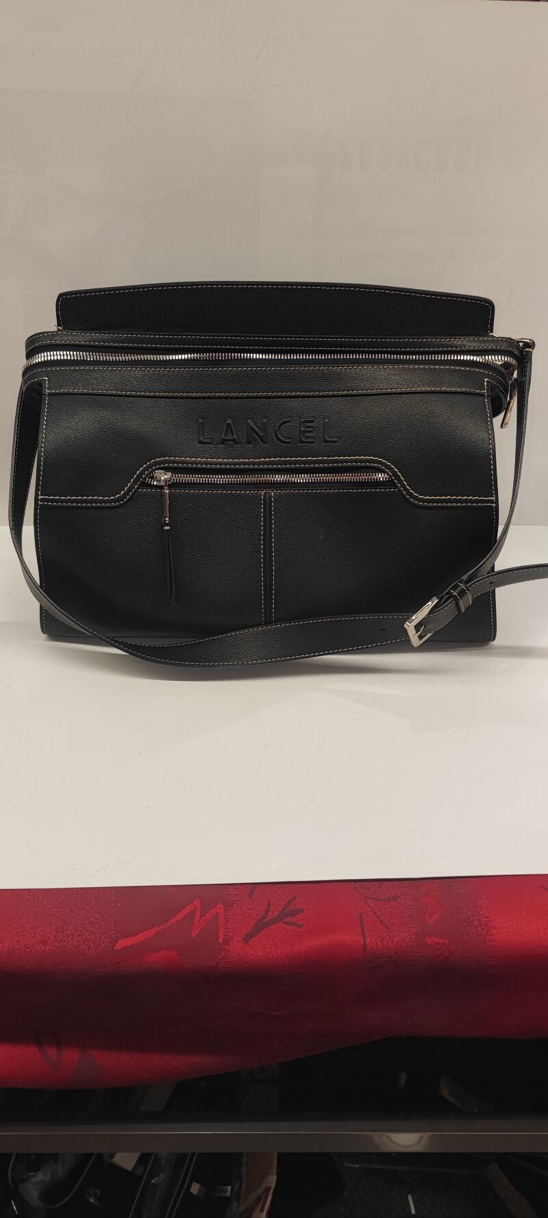 Sac ?� main LANCEL In?�s Port?� Epaule Cuir Noir d'occasion