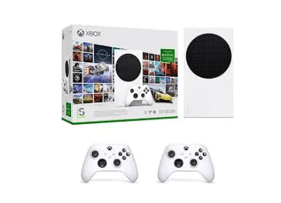 Image Console MICROSOFT Xbox Series S Blanc 512 Go + 2 manettes