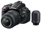 Appareils photos numériques NIKON Refkex D5100 Noir + AF-S VR DX 18-55mm + 55-200mm Noir