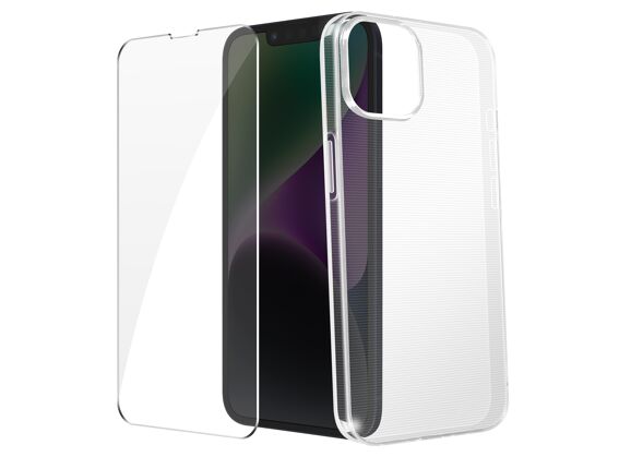Image Coque et étui FORCELL Pack Coque Silicone Transparent iPhone 14 Pro Max + Verre trempé