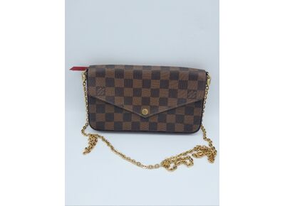 Image Sac à main LOUIS VUITTON Félicie Porté croisé Toile enduite Damier marron