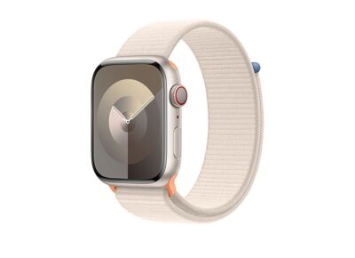 Image Montre connectée APPLE Watch Series 9 Nylon Lumière stellaire 45 mm