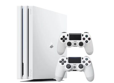 Image Console SONY PS4 Pro Blanc 1 To + 2 manettes