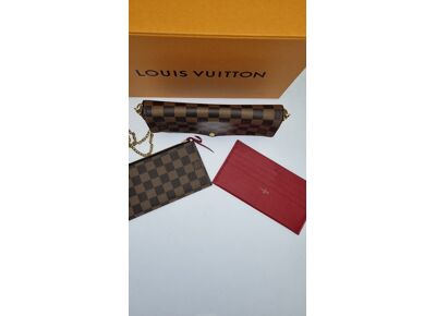 Image Sac à main LOUIS VUITTON Félicie Pochette Toile enduite Damier ébène