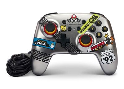 Image Acc. de jeux vidéo POWERA Manette Filaire Argent Mario Kart Switch