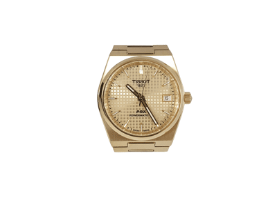 Image Montre Unisexe TISSOT PRX Powermatic 80 Acier Doré 40 mm