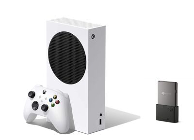 Image Console MICROSOFT Xbox Series S Blanc 512 Go + 1 manette + Carte mémoire 512 Go