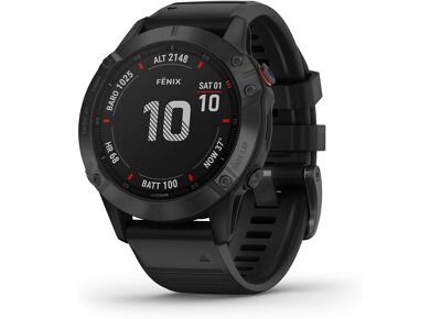 Image Montre connectée GARMIN Fenix 6X Pro Solar Silicone Noir 51 mm