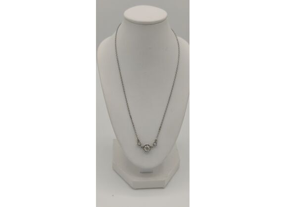 Image Collier Or blanc Diamant