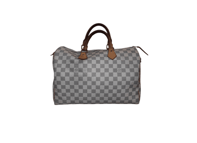 Image Sac à main LOUIS VUITTON Speedy 35 Porté main Cuir Damier azur