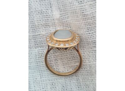 Image Bague Or jaune Opale Diamant