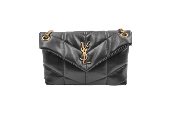 Image Sac à main SAINT LAURENT Puffer PM Porté épaule Cuir d'agneau Noir