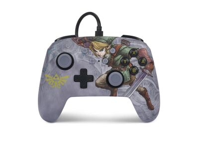 Image Acc. de jeux vidéo POWERA Manette Filaire Améliorée Vilant Gris Legend Of Zelda Link Switch