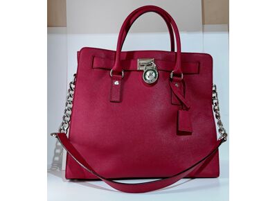 Image Sac à main MICHAEL KORS Hamilton Porté croisé Cuir Rouge
