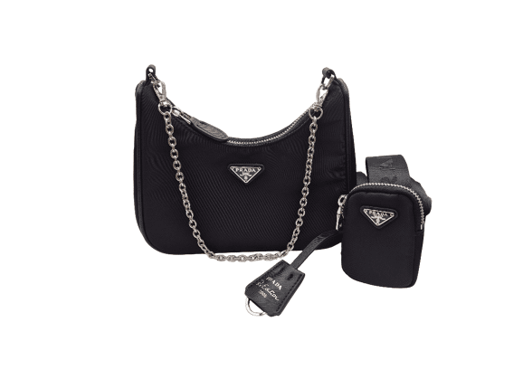 Image Sac à main PRADA MILANO Ré édition Porté épaule Nylon Noir
