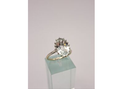 Image Bague Or blanc Aigue-marine