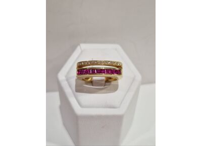 Image Bague Or jaune Rubis Diamant
