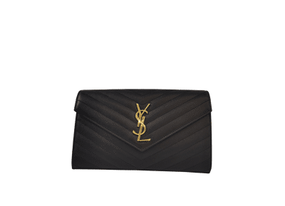 Image Sac à main SAINT LAURENT Cassandre Porté épaule Cuir grainé Noir