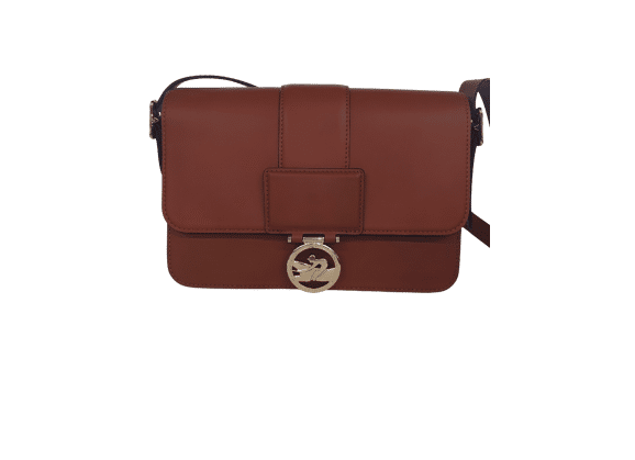 Image Sac à main LONGCHAMP Box Trot MM Porté épaule Cuir Marron