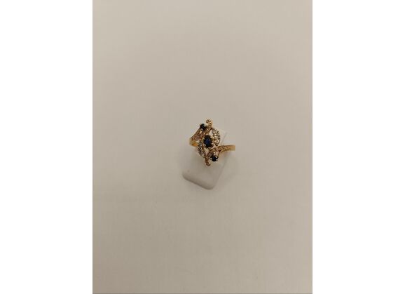 Image Bague Or jaune Saphir Diamant