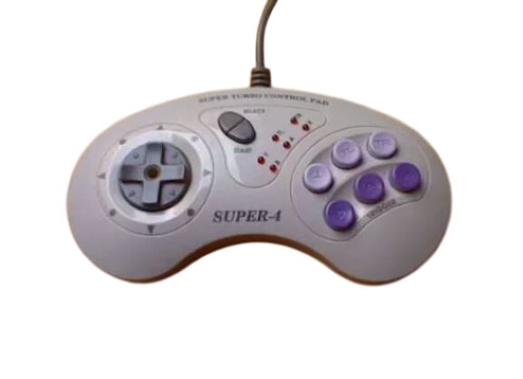 Image Acc. de jeux vidéo SUPER-4 Manette Filaire Super Nintendo Gris