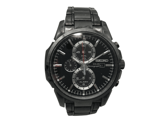Image Montre Homme SEIKO Solar V172-0AF0 Acier Noir 20 mm