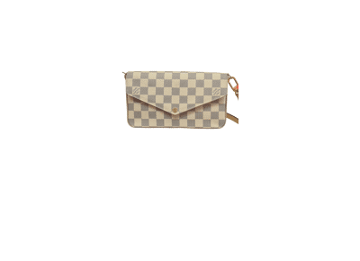 Image Sac à main LOUIS VUITTON Félicie Porté épaule Cuir Damier blanc azur