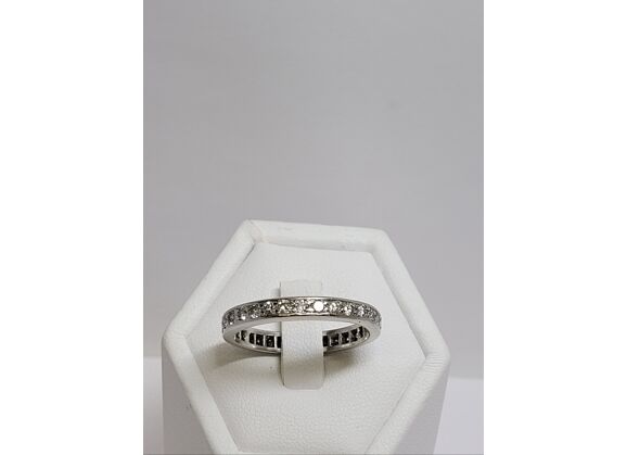Image Bague Alliance Américaine Platine Diamants