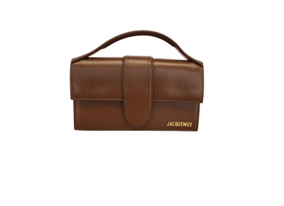 Image Sac à main JACQUEMUS Le Grand Bambino Porté main Cuir de vachette Marron clair