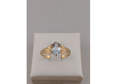 Image Bague Or jaune Pierre blanche