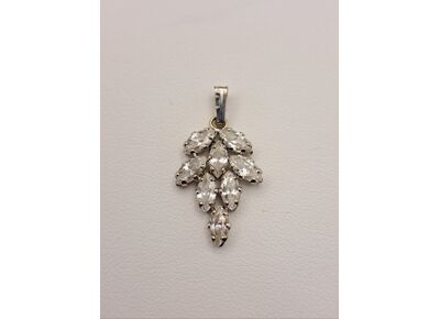 Image Pendentif Or blanc Oxydes de zirconium