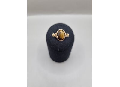 Image Bague Or jaune Pierre marron
