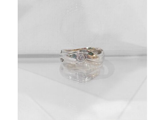 Image Bague Or blanc Diamants