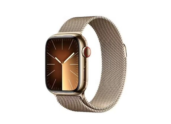 Image Montre connectée APPLE Watch Series 9 Acier Doré 45 mm Cellular