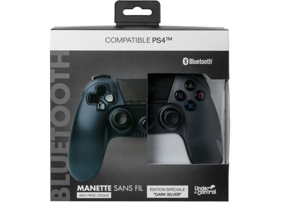 Image Acc. de jeux vidéo UNDER CONTROL Manette Sans fil Argent PS4