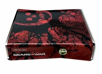 Image Console MICROSOFT Xbox 360 Slim Rouge Edition Limitée Gears Of War 3 250 Go sans manette