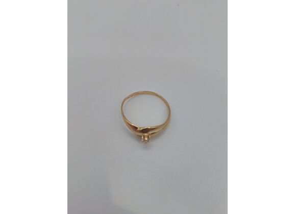 Image Bague Or jaune Pierre blanche Sans