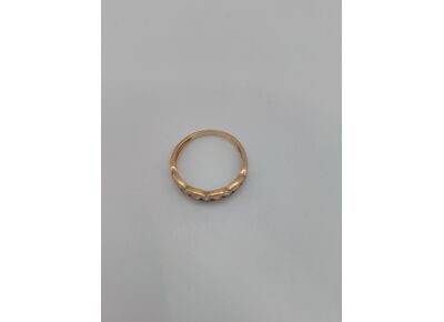 Image Bague Or jaune Pierre blanche Sans